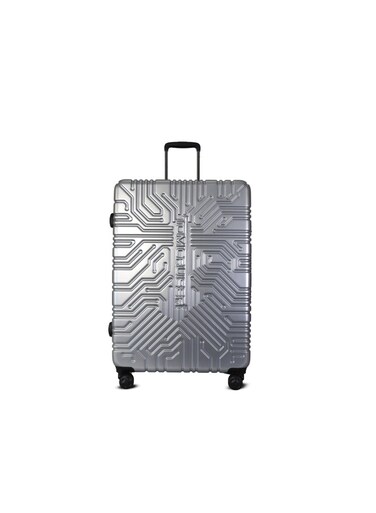 TOM CRUISER Matrix Hard Trolley 20 Inch Silver - Compact &amp; Durable Travel Luggage