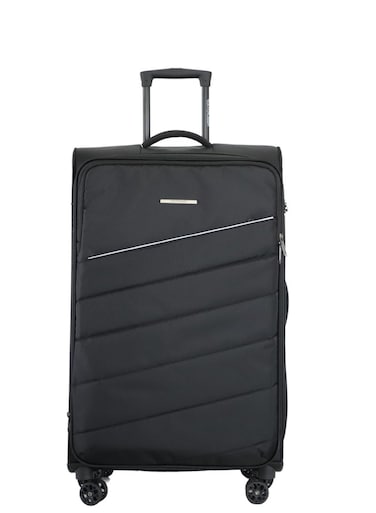 TOM CRUISER Elite Soft Luggage Trolley 20 Inch Black - Compact &amp; Durable Travel Luggage