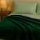 Elega Decor Flannel Blanket, 200x220 cm, Single, Double-Brushed Polyester 300 GSM - Dark Green