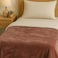 Elega Decor Flannel Blanket, 200x220 cm, Single, Double-Brushed Polyester 300 GSM - Brown