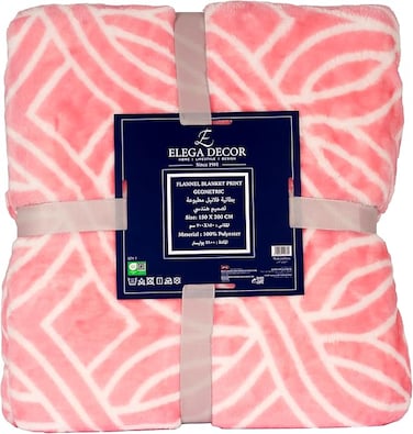Elega Decor Flannel Blanket, 150x200 cm, Double-Brushed Polyester, Ultra Soft Throw Blanket - Geometric Print