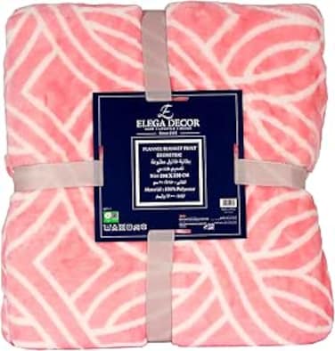 Elega Decor Flannel Blanket, 200x220 cm, Double-Brushed Polyester, Ultra Soft Throw Blanket - Geometric Print