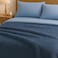 Elega Decor Sherpa Blanket Double, 200x220 cm, Ultra-Soft Flannel Throw with Plush Fleece - Navy Blue