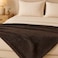Elega Decor Sherpa Blanket Double, 200x220 cm, Ultra-Soft Flannel Throw with Plush Fleece - Dark Grey