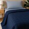 Elega Decor Jacquard Sherpa Blanket, Double Size 200x220 cm, Square Embossed Design - Navy Blue