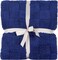 Elega Decor Jacquard Sherpa Blanket, Double Size 200x220 cm, Square Embossed Design - Navy Blue