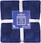 Elega Decor Jacquard Sherpa Blanket, Double Size 200x220 cm, Square Embossed Design - Navy Blue