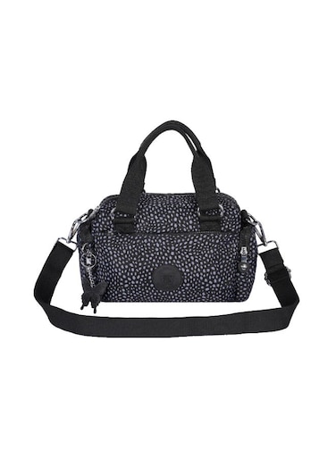 CAPRICE COLLECTION Crossbody Mini Bag Unisex&ndash; Waterproof Nylon &amp; Lightweight, Black and White polka dot, Spotted pattern, Grey