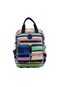 CAPRICE COLLECTION Unisex Medium Compact  Backpack  Lightweight, Water-Proof Nylon  Adjustable Straps &amp; Detachable Shoulder Strap, Multi-Color Horizontal Stripe