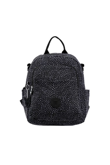 CAPRICE COLLECTION Unisex AllDay Small Backpack  Waterproof Nylon, Adjustable Straps, Detachable Shoulder Strap, Polka Dot Grey