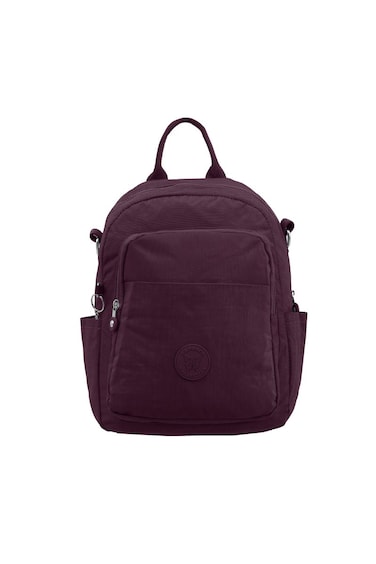 CAPRICE COLLECTION Unisex AllDay Small Backpack  Waterproof Nylon, Adjustable Straps, Detachable Shoulder Strap Burgundy