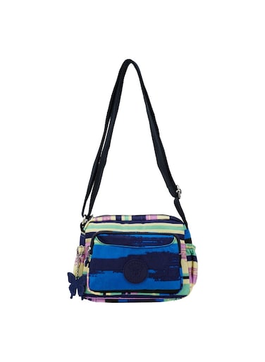 CAPRICE COLLECTION Crossbody Small Bag Unisex  Waterproof Nylon, Lightweight &amp; Compact, Multi-Color Horizontal Stripes