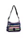 CAPRICE COLLECTION Crossbody Medium Bag Unisex  Waterproof Nylon, Lightweight &amp; Compact, Multi-Color Horizontal Stripes