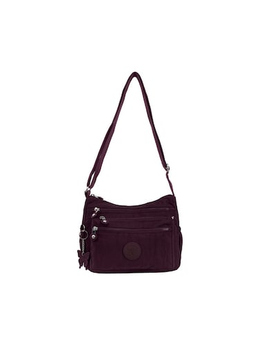 CAPRICE COLLECTION Crossbody Medium Bag Unisex  Waterproof Nylon, Lightweight &amp; Compact, Burgundy