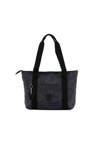 CAPRICE COLLECTION Versatile Large Shoulder Bag  Water-Resistant Nylon Handbag with Front Pocket, Luggage Strap, Multi Compartments, &amp; Shoulder Strap  Lightweight Daily &amp; Travel Bag, Polka Dot Grey