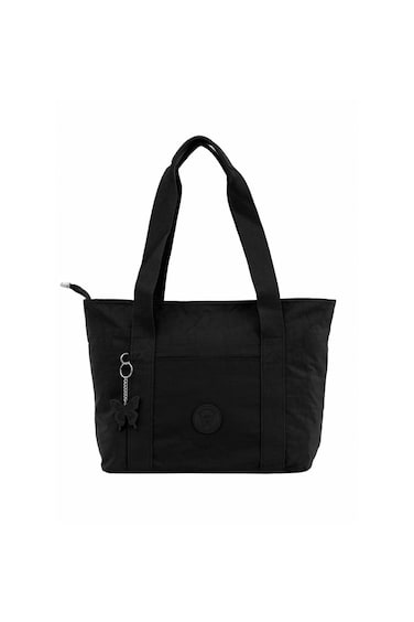 CAPRICE COLLECTION Versatile Large Shoulder Bag  Water-Resistant Nylon Handbag with Front Pocket, Luggage Strap, Multi Compartments, &amp; Shoulder Strap  Lightweight Daily &amp; Travel Bag, Black