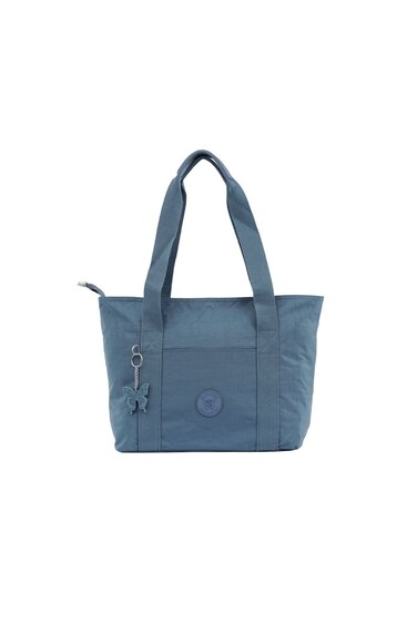 CAPRICE COLLECTION Versatile Large Shoulder Bag  Water-Resistant Nylon Handbag with Front Pocket, Luggage Strap, Multi Compartments, &amp; Shoulder Strap  Lightweight Daily &amp; Travel Bag, Light Blue