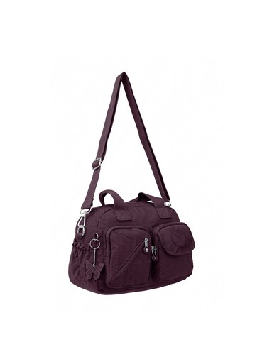 CAPRICE COLLECTION Unisex Large Crossbody Bag  Waterproof Nylon, Lightweight &amp; Compact, Burgundy