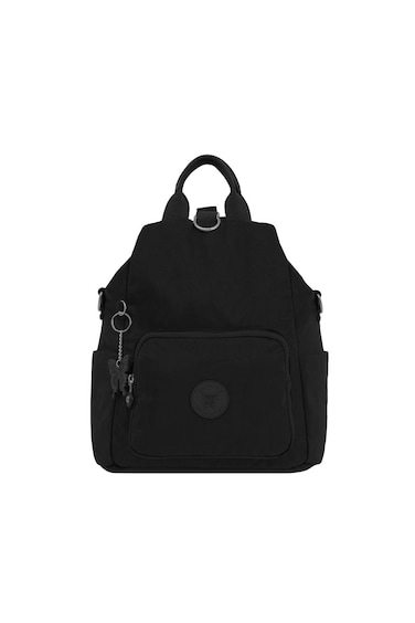 CAPRICE COLLECTION Unisex Everyday Medium BackPack  Lightweight, Compact Design, Waterproof Nylon, Adjustable Cotton Strap, Black