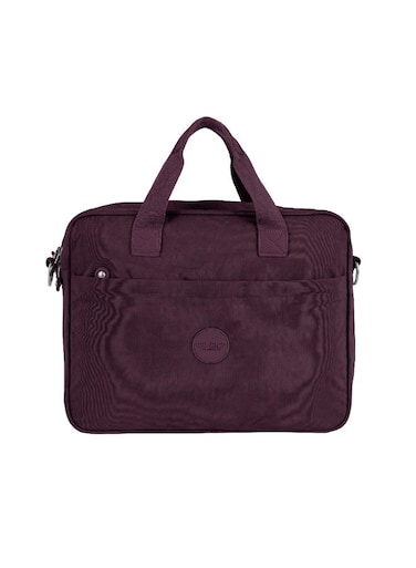 CAPRICE COLLECTION Laptop Bag with Padded Sleeve, Water-Resistant Nylon, Organiser Pockets &amp; Shoulder Strap  Burgundy  BSD-KP026