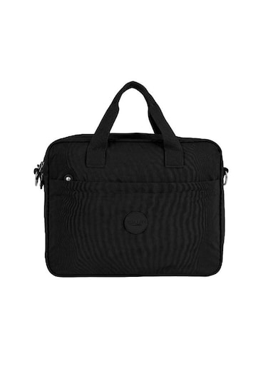 CAPRICE COLLECTION Laptop Bag with Padded Sleeve, Water-Resistant Nylon, Organiser Pockets &amp; Shoulder Strap  Black  BSD-KP026