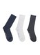 3 Pairs Men&rsquo;s Corporate Crew Socks &ndash; Breathable, Moisture-Wicking, Stay-Put Grip &ndash; Premium Cotton (Light Grey, Black, Blue)