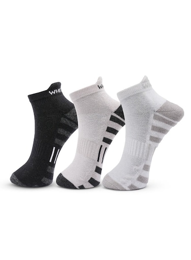 Men&rsquo;s Sneaker Half-Terry Low-Cut Socks &ndash; Breathable, Moisture-Wicking, Stay-Up Grip&ndash; 3 Pairs (Light Gray, White, Black)   Suitable for All Seasons, Business Casual Wear, Free Size