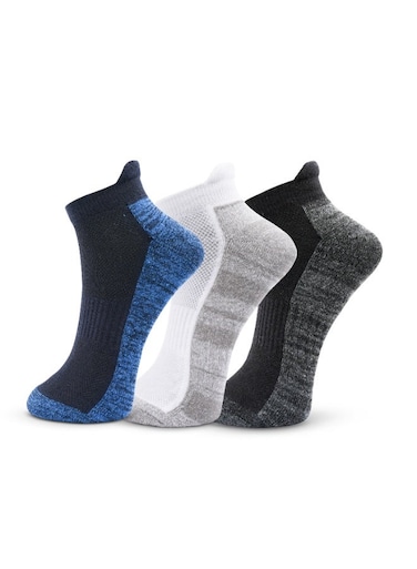 3 Pairs Men&rsquo;s Sneaker Half-Terry Low-Cut Socks &ndash; Breathable, Moisture-Wicking, Stay-Up Grip&ndash; Light Gray, White, Black   Suitable for All Seasons, Business Casual Wear, Free Size