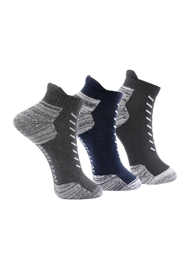 Men&rsquo;s Sneaker Half-Terry Low-Cut Socks &ndash; Breathable, Moisture-Wicking, Stay-Up Grip&ndash; 3 Pairs (Dark Gray, Blue, Black)   Suitable for All Seasons, Business Casual Wear, Free Size