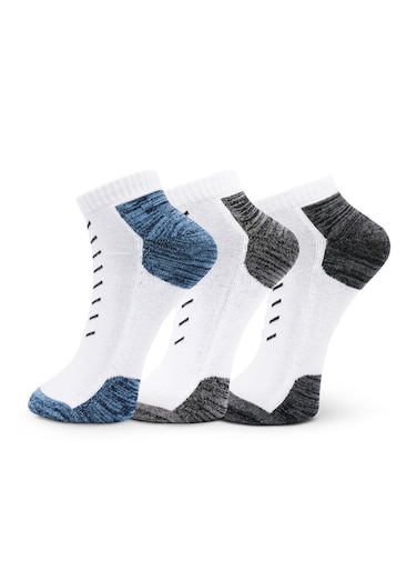 3 pairs of men's short terry socks &ndash; breathable, moisture-wicking, non-slip &ndash; white   Suitable for all seasons, casual workwear, one size fits all