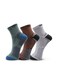 3 Pack Half-Terry Ankle Socks - Free Size - Green, Light Grey and Brown