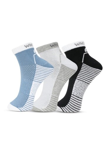 Mens Sneaker Half-Terry Ankle Socks &ndash; Breathable, Moisture-Wicking, Stay-Up Grip&ndash; 3 Pairs