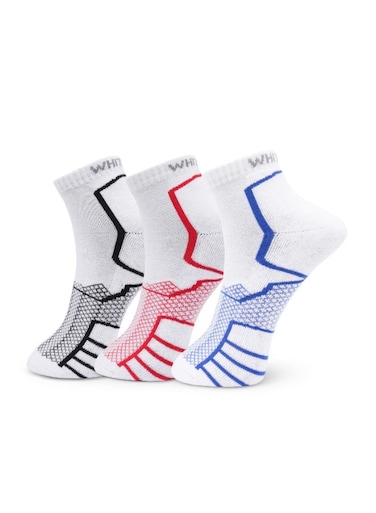 3 Pack Half-Terry Ankle Socks - Free Size - White