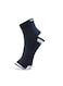 3 Pack Half-Terry Ankle Socks - Free Size - Black, Light Grey and Blue