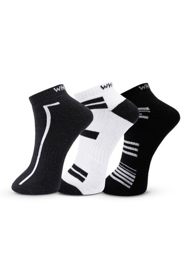 3 Pack Full-Terry Low-Cut Socks Mens Sneaker &ndash; (Dark Blue, Black, White)