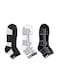 3 Pack Terry Ankle Socks - Blue, Gray and White