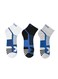 3 Pairs Ankle Socks Soft Cotton Terry Cushioned Moisture-Wicking Antibacterial Free Size - Black, Gray and White