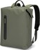 TOM CRUISER Matt PU Laptop Backpack for 15.6-Inch Laptop, PU & 600D Polyester Work Backpack with Front & Back Vertical Zip Pockets, Organizer Panel, Dark Green