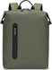 TOM CRUISER Matt PU Laptop Backpack for 15.6-Inch Laptop, PU & 600D Polyester Work Backpack with Front & Back Vertical Zip Pockets, Organizer Panel, Dark Green