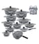 LIFE SMILE  29-Piece Granite Cookware Set - Pots &amp; Pans set Multi Layer Granite Non Stick Coating Cookware Sets Healthy 100% PFOA &amp; PFAS Free, Oven Safe Cooking Sets(Blue)