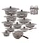 LIFE SMILE  29-Piece Granite Cookware Set - Pots &amp; Pans set Multi Layer Granite Non Stick Coating Cookware Sets Healthy 100% PFOA &amp; PFAS Free, Oven Safe Cooking Sets(Brown)