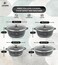 LIFE SMILE Cookware Set Granite Stone - Pots and Pans set Multi Layer Non Stick Coating Cookware Sets 100% PFOA FREE, Kitchenware Cooking Sets with Frying Pans (8 Pieces, Granite (Black))