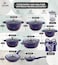 LIFE SMILE Cookware Set - Pots and Pans set Granite Non Stick Coating 100% PFOA FREE, Induction Base Cooking Set with Removable Silicone Handles - Oven Safe (Purple Shine, 31 Pieces)