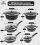 LIFE SMILE Cookware Set 12 Pieces Granite Stone - Pots and Pans set Multi Layer Granite Non Stick Coating Cookware Sets 100% PFOA FREE, Kitchenware Cooking Sets (Black, Deep Pans)
