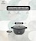 LIFE SMILE Cooking Pot - Multi Layer Non Stick Granite Coating 100% PFOA Free - Glass Lid With Silicone Rim - Detachable Silicone Handles - oven safe (Black, 24CM (4.1 Liters))