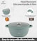 LIFE SMILE Cooking Pot - Multi Layer Non Stick Granite Coating 100% PFOA Free - Glass Lid With Silicone Rim - Detachable Silicone Handles - oven safe (Green, 32CM (9.5 Liters))