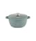 LIFE SMILE Cooking Pot - Multi Layer Non Stick Granite Coating 100% PFOA Free - Glass Lid With Silicone Rim - Detachable Silicone Handles - oven safe (Green, 32CM (9.5 Liters))