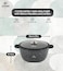 LIFE SMILE Cooking Pot - Multi Layer Non Stick Granite Coating 100% PFOA Free - Glass Lid With Silicone Rim - Detachable Silicone Handles - oven safe (Black, 36CM (13 Liters))