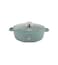 LIFE SMILE Shallow Pot - Multi Layer Non Stick Granite Coating 100% PFOA Free - Glass Lid With Silicone Rim - Detachable Silicone Handles - Oven Safe Frying Pan (Green, 28CM (3.9 Liters))