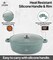LIFE SMILE Shallow Pot - Multi Layer Non Stick Granite Coating 100% PFOA Free - Glass Lid With Silicone Rim - Detachable Silicone Handles - Oven Safe Frying Pan (Green, 40CM (9.6 Liters))